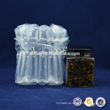 Bajo costo inflable aire columna bolsas para botella de vidrio de embalaje protector de amortiguador en proceso del transporte